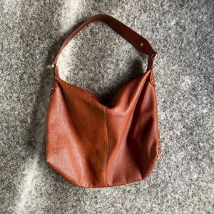 Liz Claiborne Brown Leather Bag w/ Gold Detail